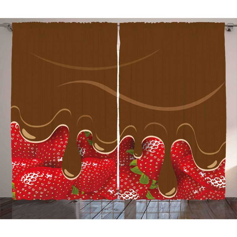 Strawberries Chocolate Curtain