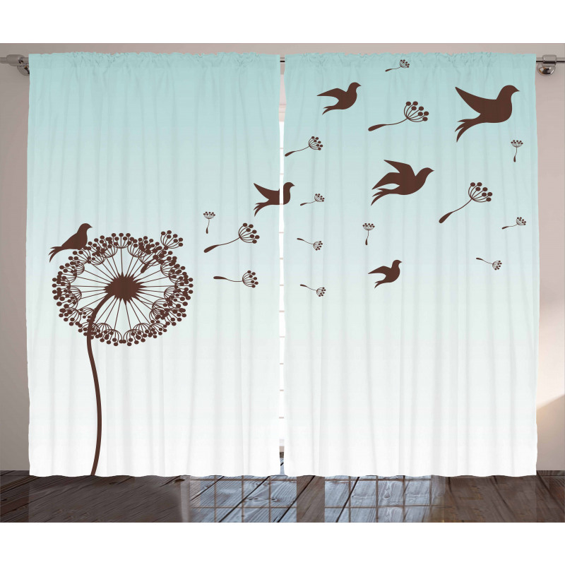 Dandelion Doves Bloom Curtain