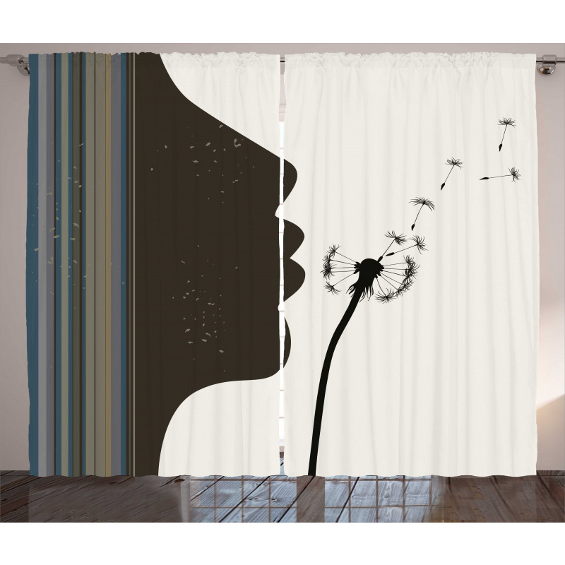 Woman and Dandelion Curtain