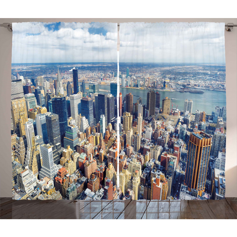 Manhattan USA Aerial View Curtain