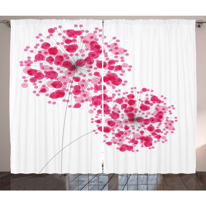 Abstract Dandelion Artwork Curtain