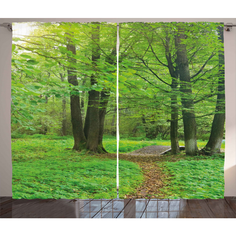 Summer Trees Tranquil Curtain