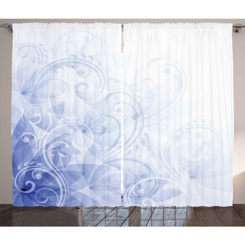 Abstract Floral Curl Curtain