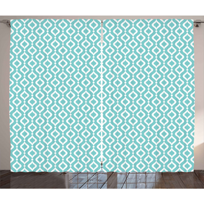 Oval Shapes Dots Curtain