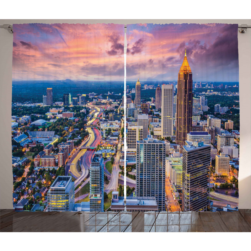 Atlanta City Georgia Town Curtain