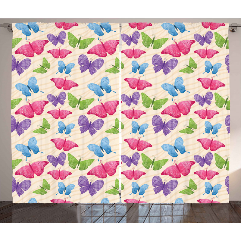 Colorful Butterflies Curtain