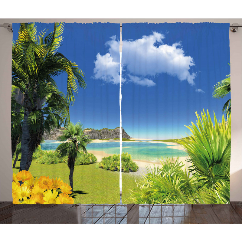 Paradise Palms Island Curtain