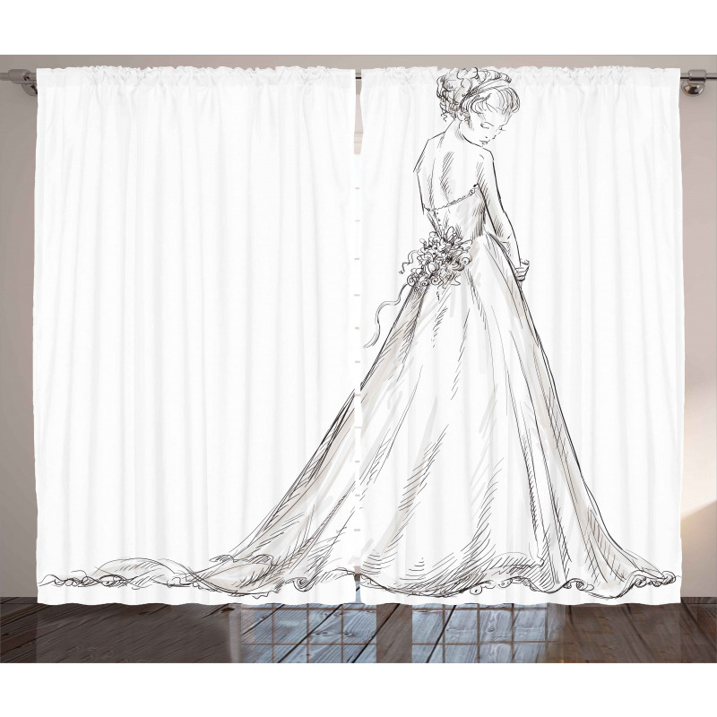 Princess Sketchy Bride Curtain