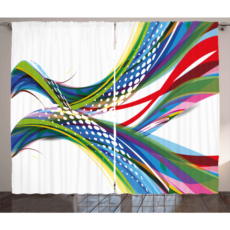 Abstract Wave Ombre Curtain