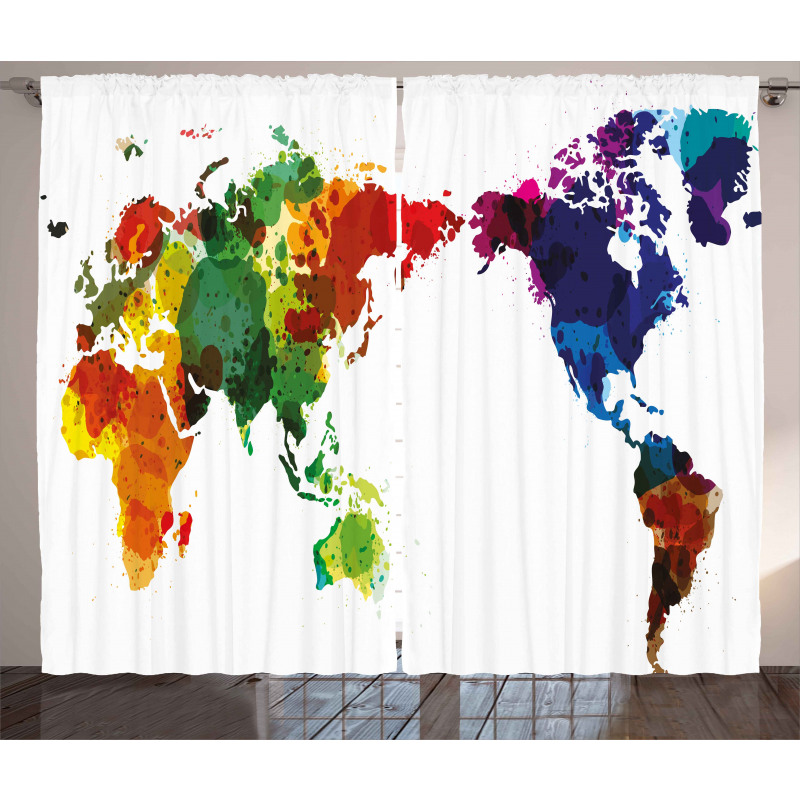 Abstract Wold Map Curtain