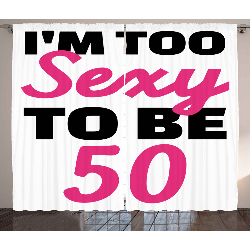 Being 50 Themed Text Curtain