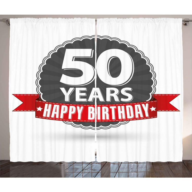50th Birthday Retro Curtain