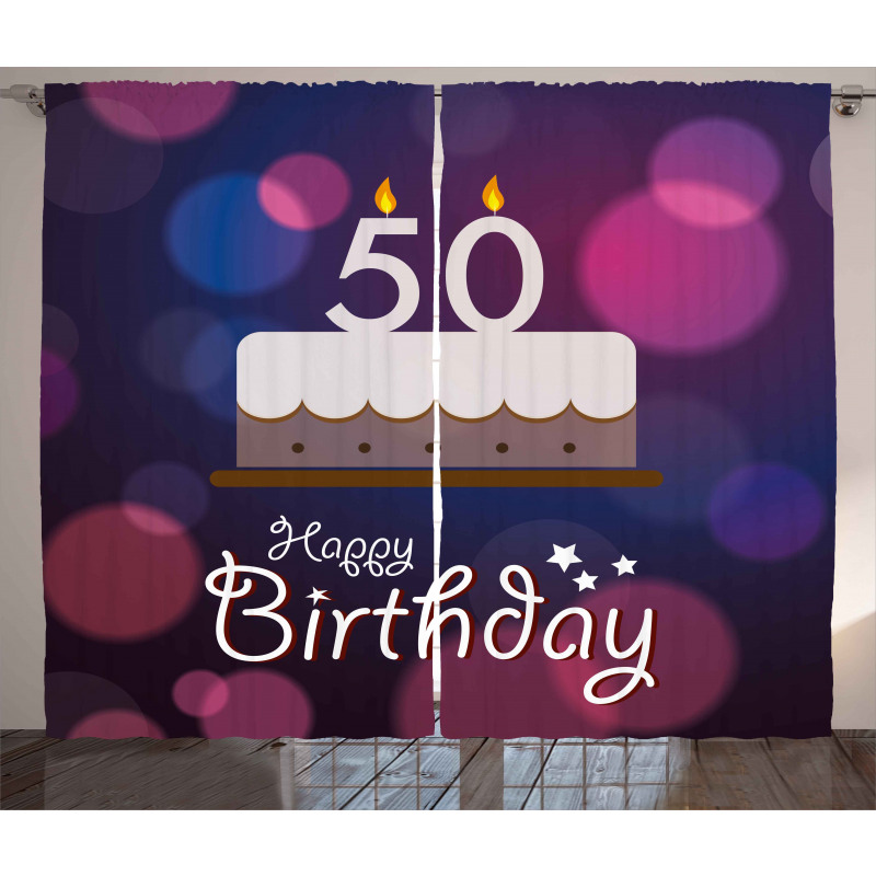 Cake Number Candles Curtain