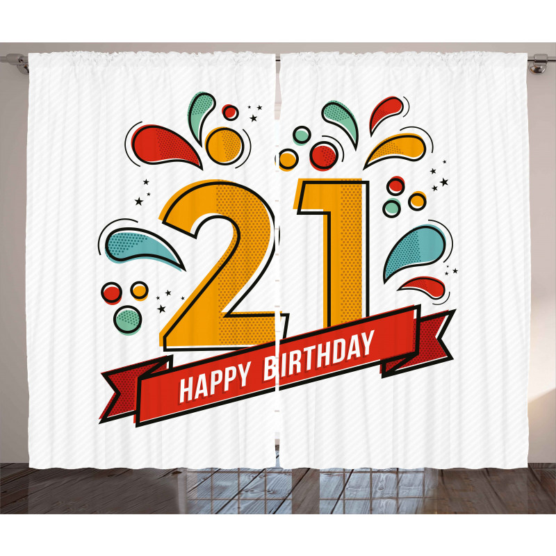 Digital 21 Birthday Curtain
