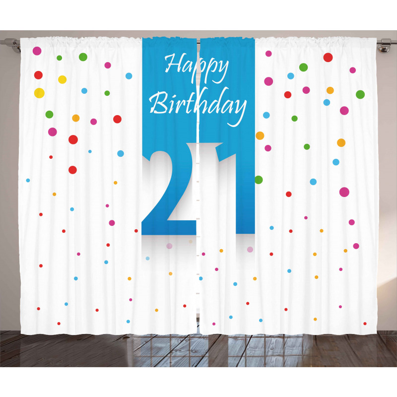 Party Birthday Words Curtain