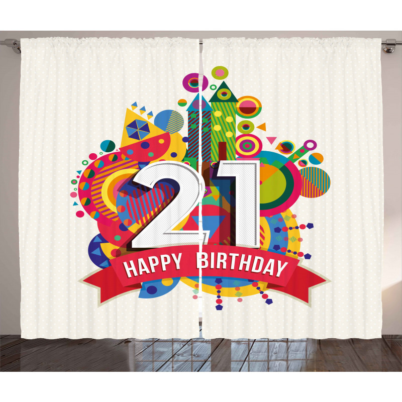 Happy Birthday Image Curtain