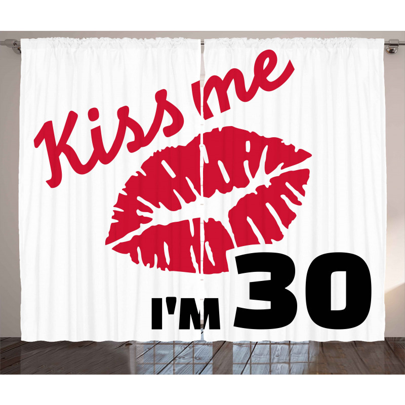 30th Birthday Kiss Curtain