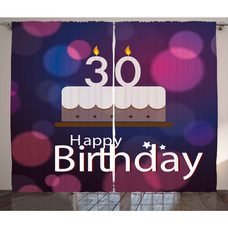 Birthday Cake Candles Curtain