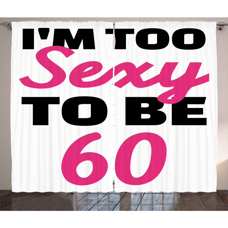 Being 60 Themed Typography Curtain
