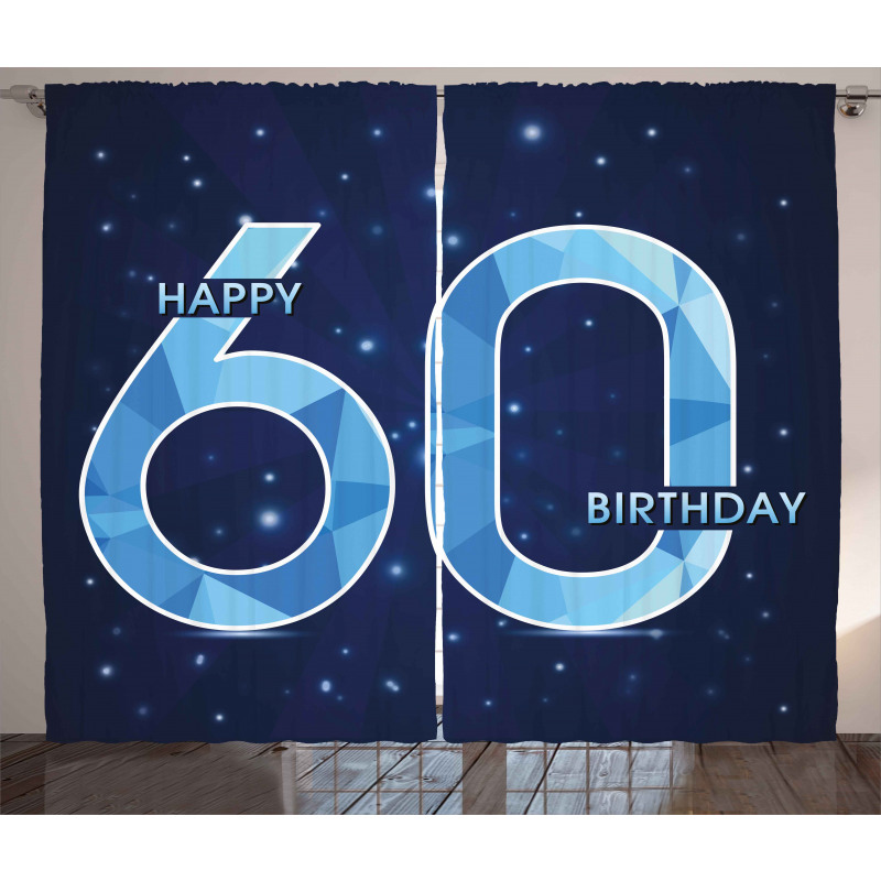 Birthday 60 Stars Curtain
