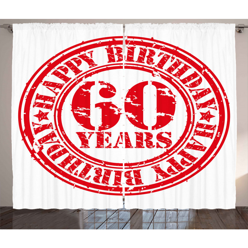 Birthday Stamp Slogan Curtain