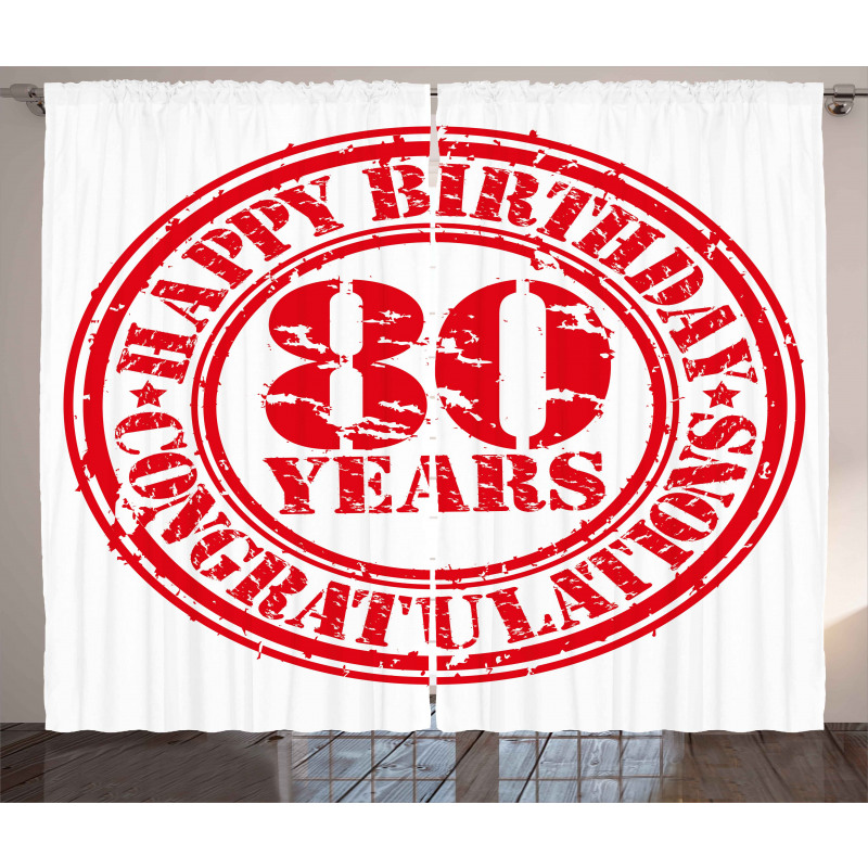 Happy Birthday Stamp Curtain