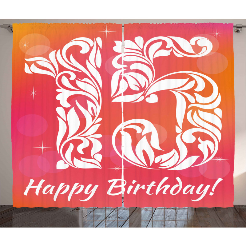 Teen Birthday Design Curtain