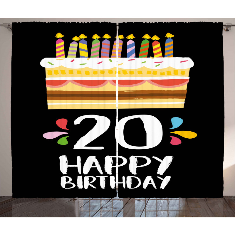 Party Cake Candles Curtain