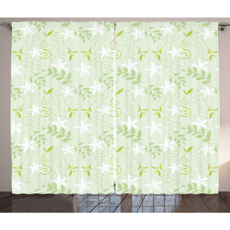 Swirls Floral Branches Curtain