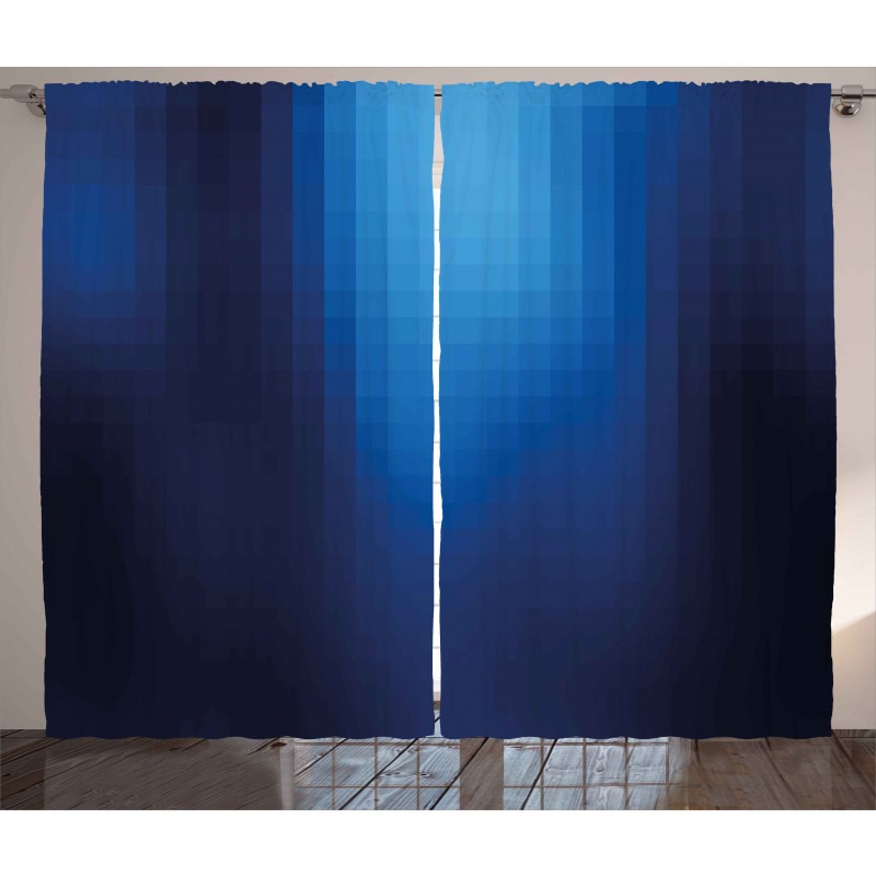 Blurry Mosaic Pixel Square Curtain