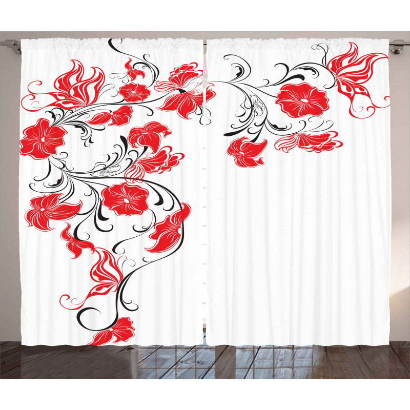 Japanese Flowers Ivy Curtain