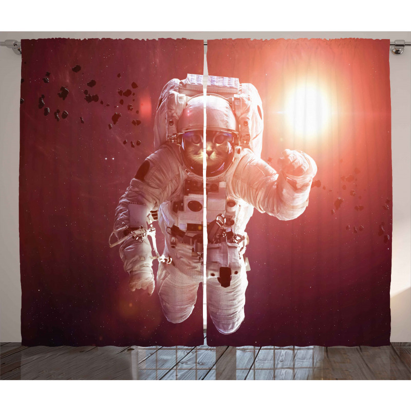 Pet in Suit Galaxy Curtain