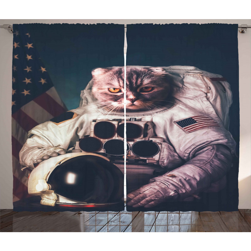 American Flag Vintage Curtain