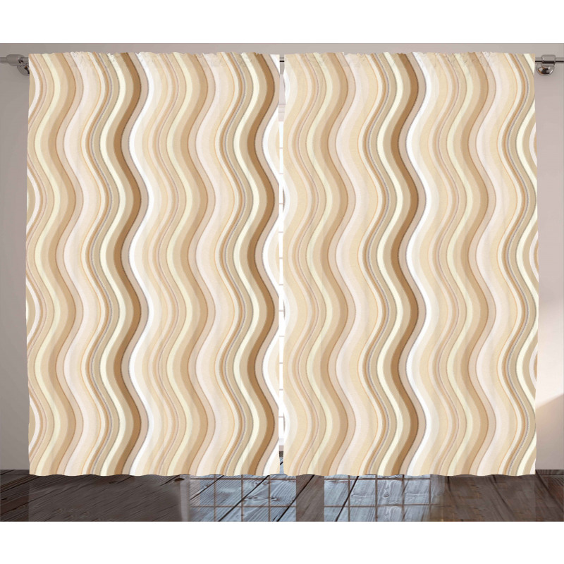 Wavy Lines Vertical Swirl Curtain