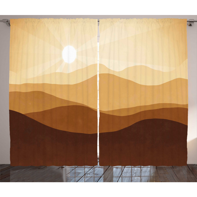Abstract Sunrise Mountains Curtain