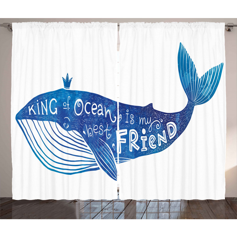 Whale King Friend Curtain