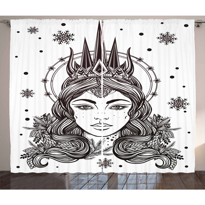 Fantasy Snow Queen Art Curtain