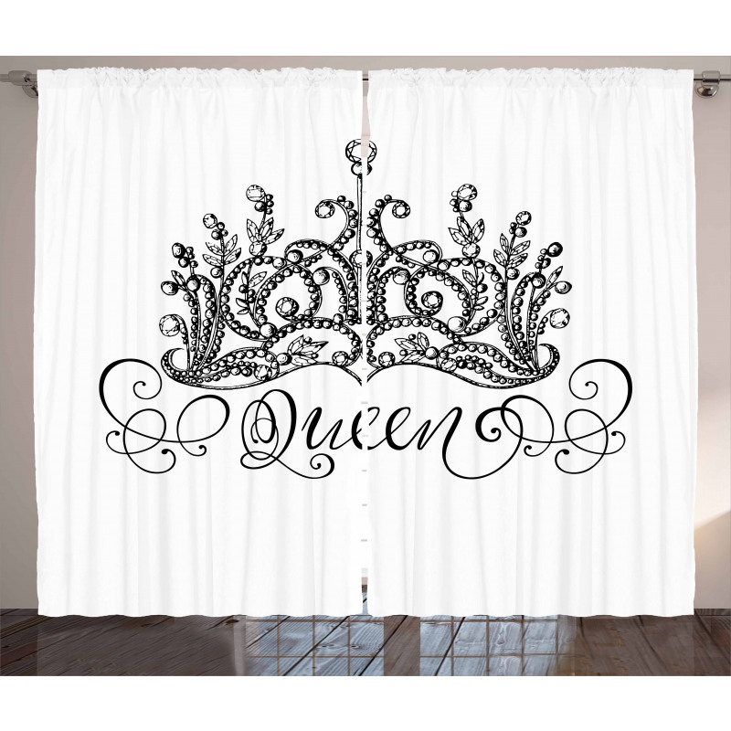 Crown Lettering Baroque Curtain
