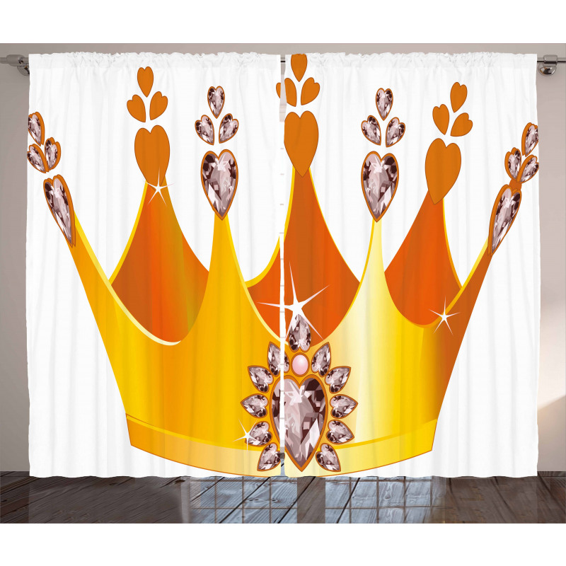 Cartoon Princess Crown Curtain