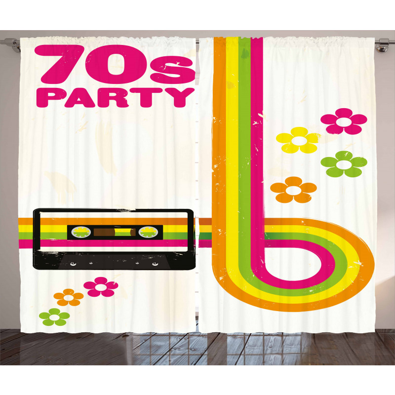 70s Party Casette Tape Curtain