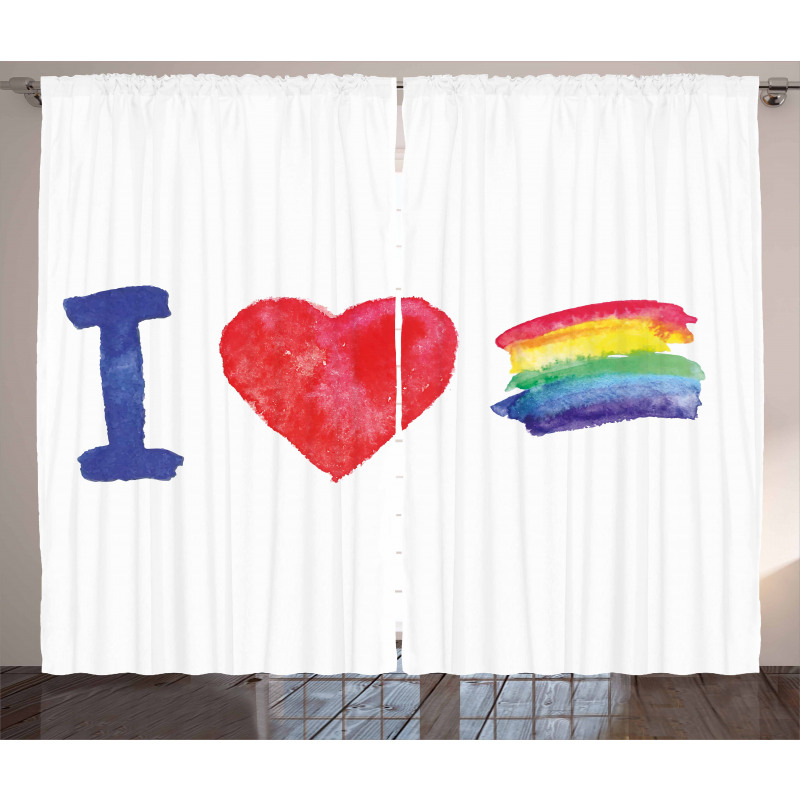 I Heart Pride Artwork Curtain