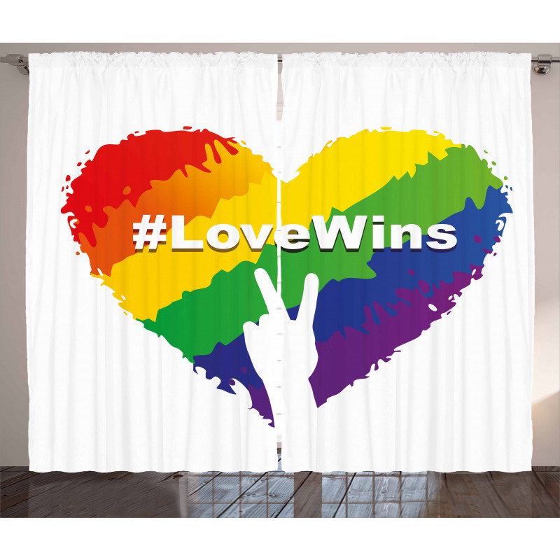 LGBT Colored Heart Curtain