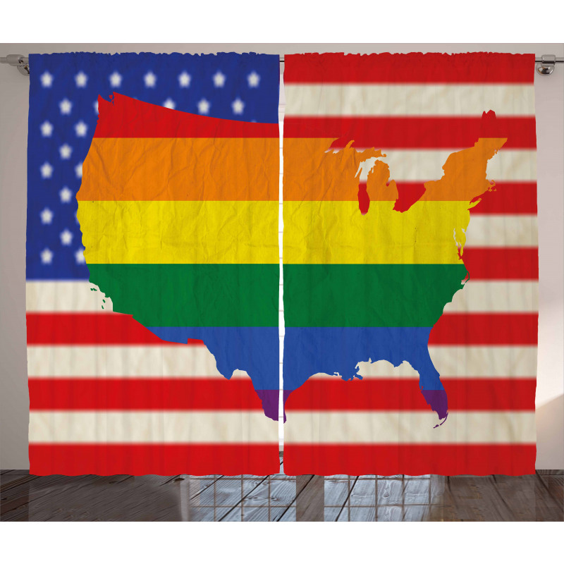 USA Flag Gay Rights Curtain