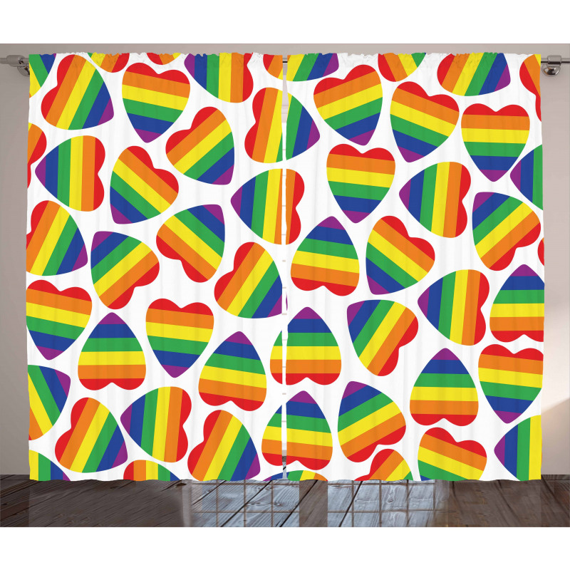 Colorful Heart Curtain