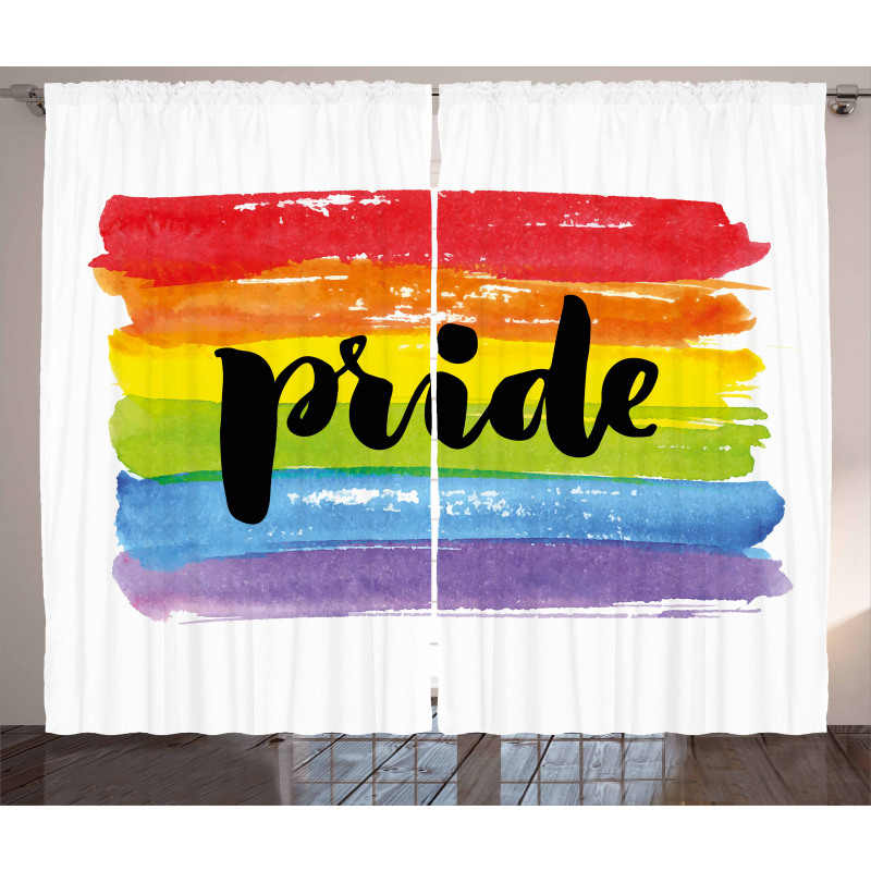 Watercolor Artwork LGBT Curtain