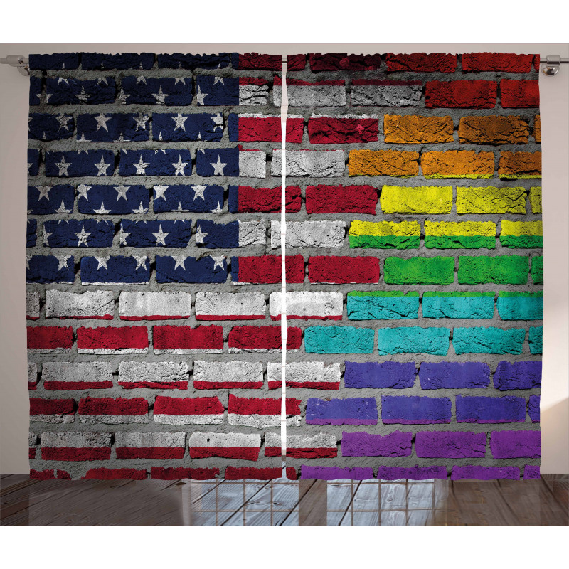 Brick Wall Pride Curtain