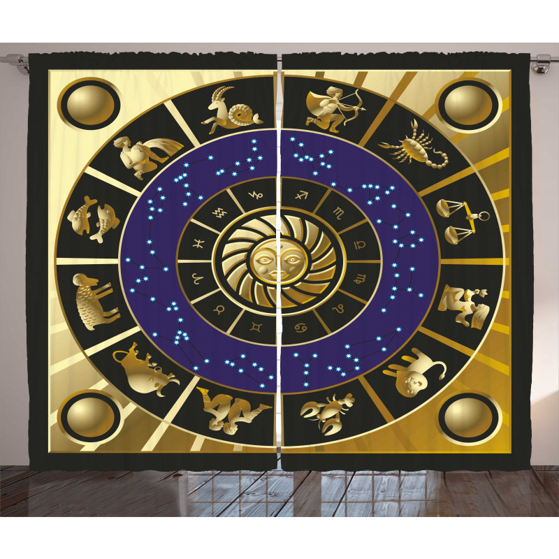 Zodiac Horoscope Art Curtain