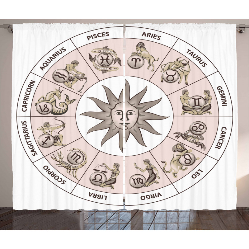 Circle of Zodiac Sign Curtain