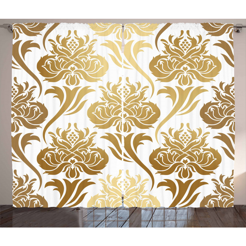 Ombre Abstract Floral Curtain