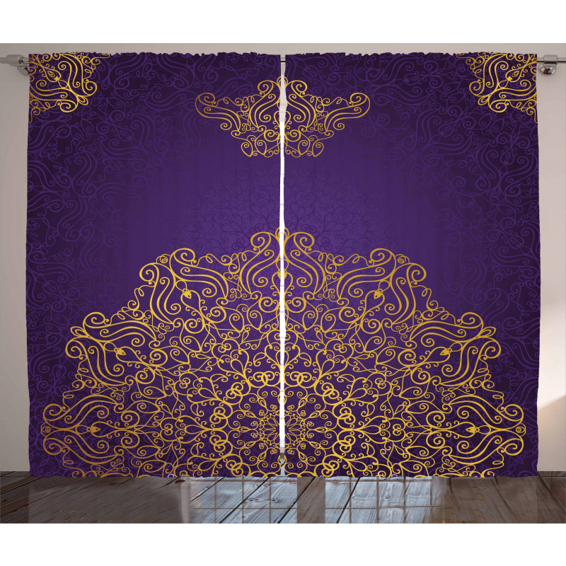 Ornate Swirl Motif Curtain